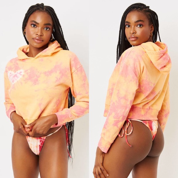 Frankies Bikinis Sherbet Tie Dye Burl Sweat Set Size M - Picture 2 of 8